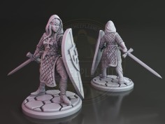 Miniatura de Mujer Fantástica "Templar con Cota de Malla"