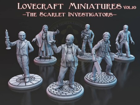 Lovecraft Miniatures Pack Vol.10 The Scarlet Investigators