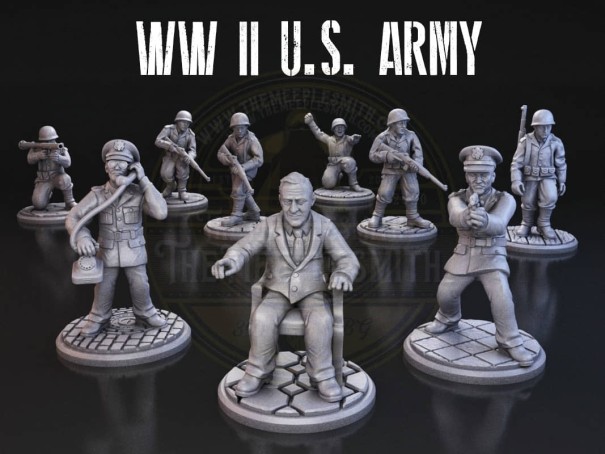 USA Army miniatures (pack of 9 minis)