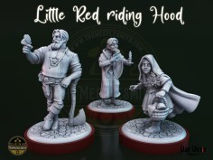 Miniaturas de Huntsman, Caperucita Roja y Abuelita para Unmatched (pack de 3 miniaturas)