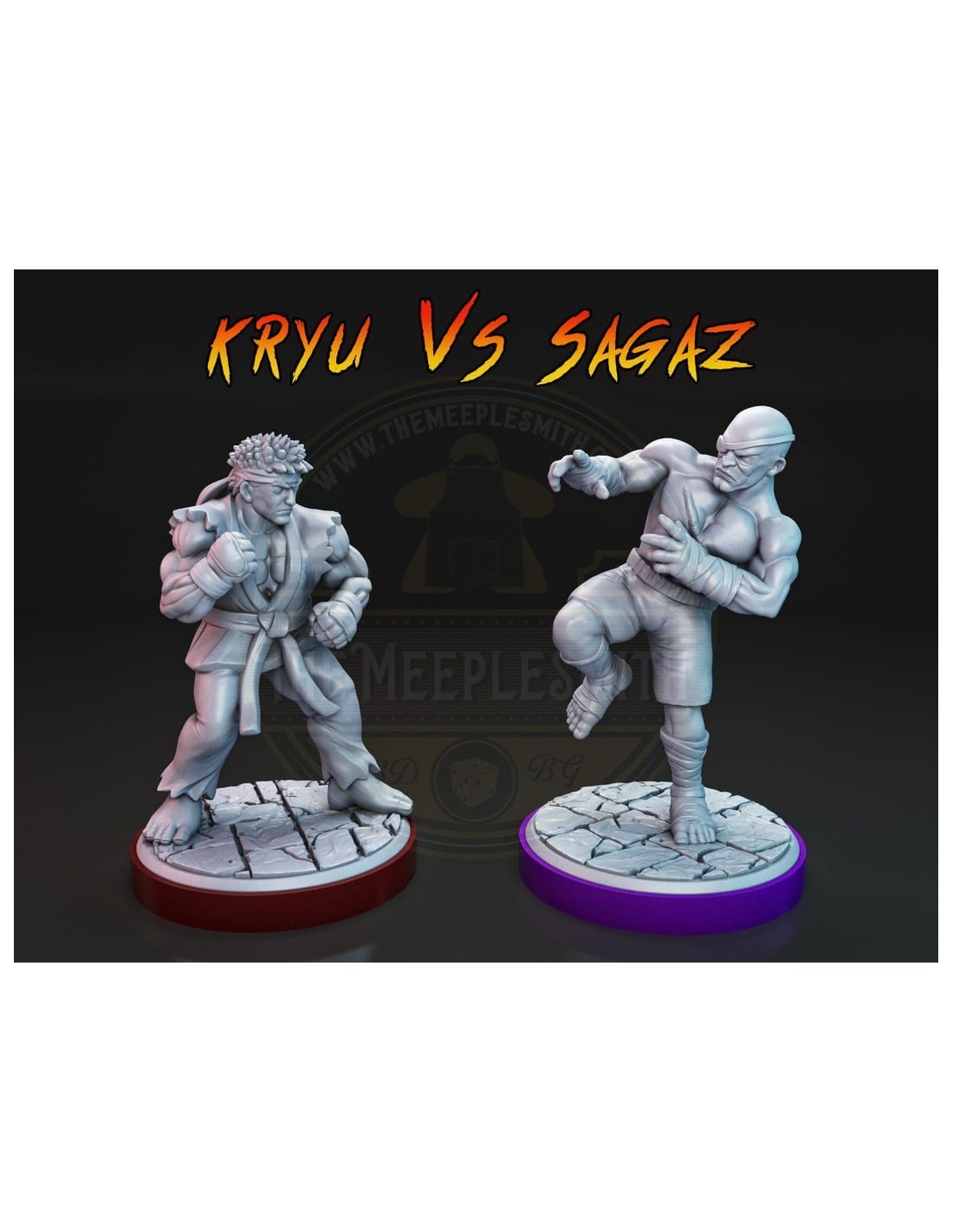 Kryu VS Sagaz fighting miniatures Size 28mm Character Pack of 2 minis