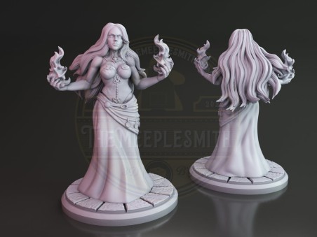 Fantasy Woman "Ececia with fire" miniature