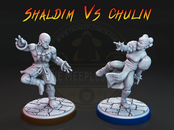 Shaldim VS Chulin fighting miniatures