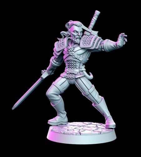 Miniatura de Geralt de "El contrato del hechicero"