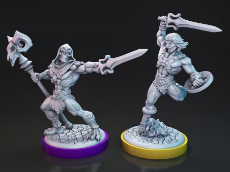 Campeón Bárbaro y Señor de la Calavera – Miniaturas inspiradas en He-Man y Skeletor