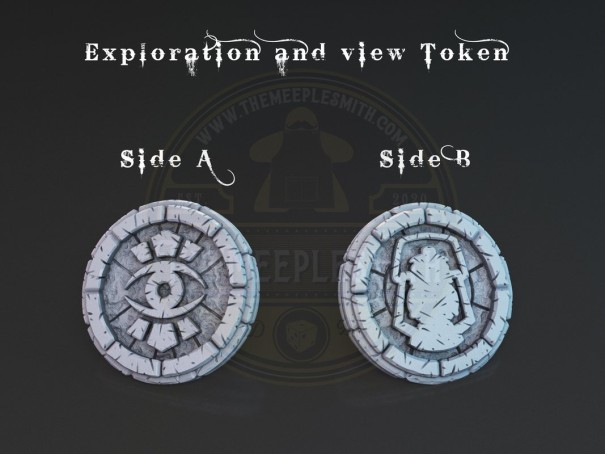 Exploration and View double sided Tokens (Pack of 5 units)