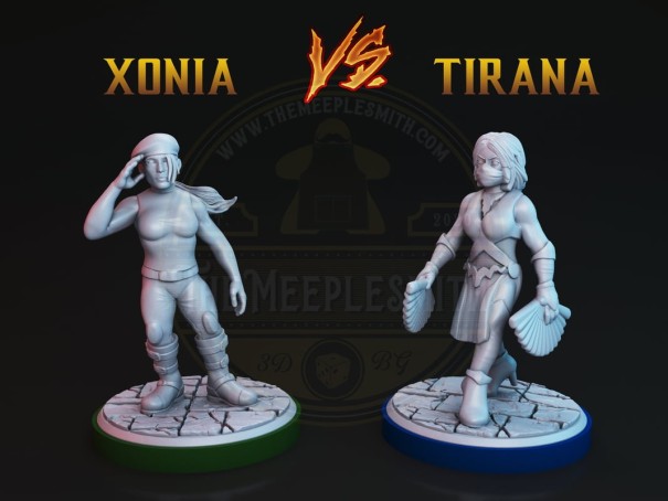 Xonia VS Tirana fighting miniatures