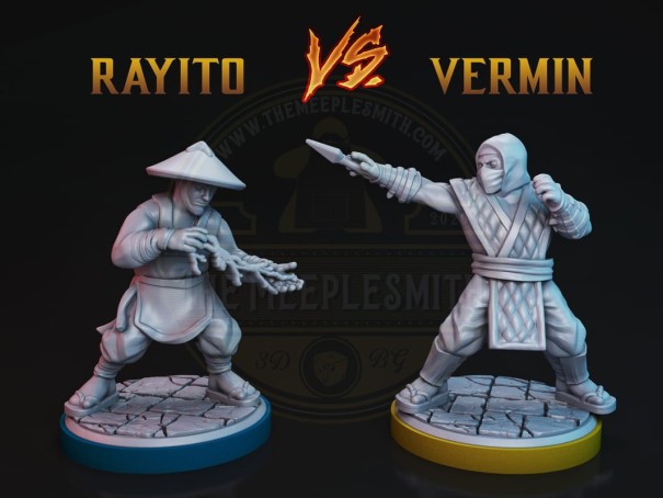Rayito VS Vermin fighting miniatures