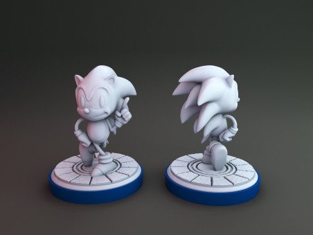 Classic heroes - Sonix, Worm and Megaboy miniatures