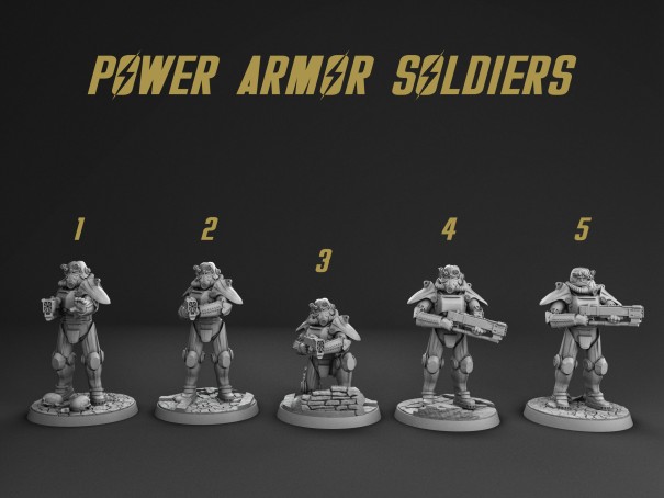 Fallout Power armor soldiers series / Brotherhood of Steel miniatures