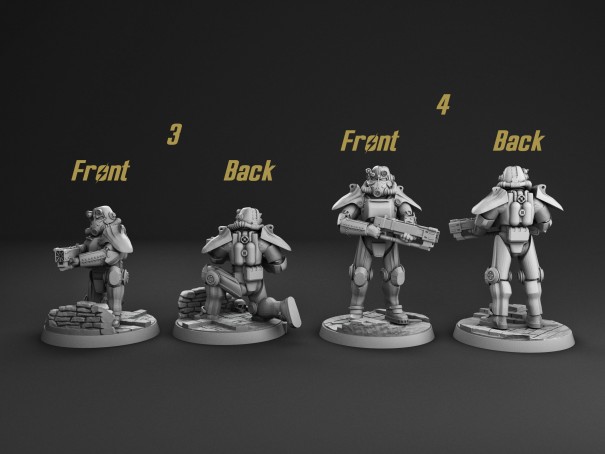 Power Armor Soldiers Series Brotherhood Of Steel Miniatures Pack Of 10 Minis Size 28mm