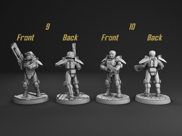 Power Armor Soldiers Series Brotherhood Of Steel Miniatures Pack Of 10 Minis Size 28mm