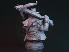 Miniatura de busto de cazador de criaturas enano 2