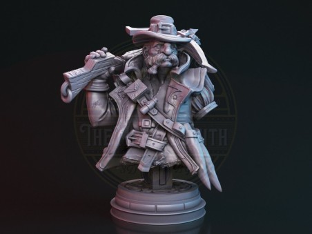 Dwarf creature hunter bust miniature