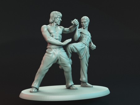 Duelo del Dragón – Diorama Inspirado en Bruce Lee y Chuck Norris (Way of the Dragon)