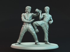 Duelo del Dragón – Diorama Inspirado en Bruce Lee y Chuck Norris (Way of the Dragon)