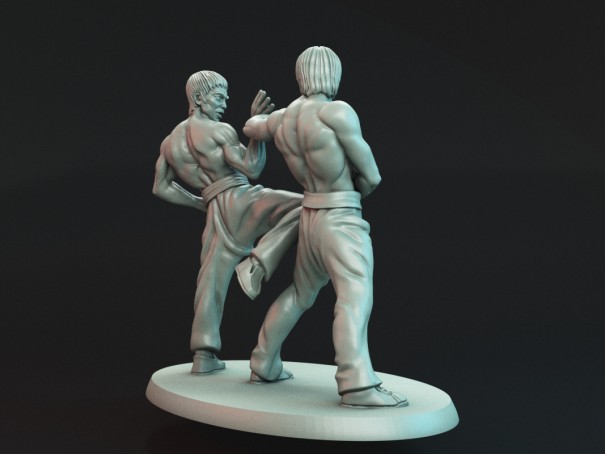 Duelo del Dragón – Diorama Inspirado en Bruce Lee y Chuck Norris (Way of the Dragon)