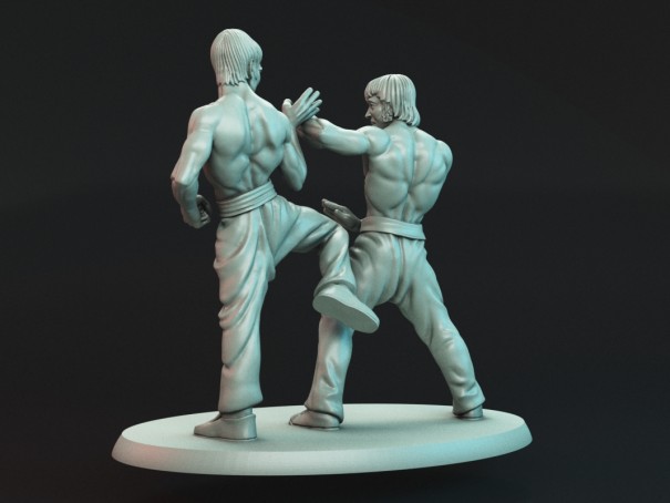 Duelo del Dragón – Diorama Inspirado en Bruce Lee y Chuck Norris (Way of the Dragon)