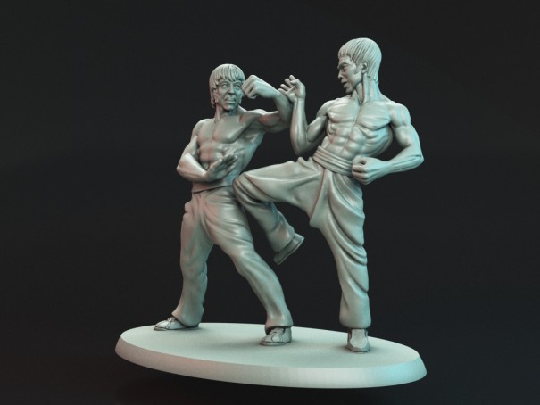Duelo del Dragón – Diorama Inspirado en Bruce Lee y Chuck Norris (Way of the Dragon)