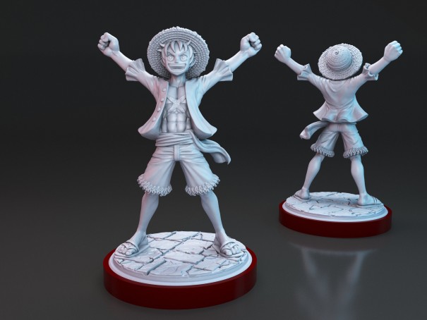 Luffy and Nami from One Piece miniatures