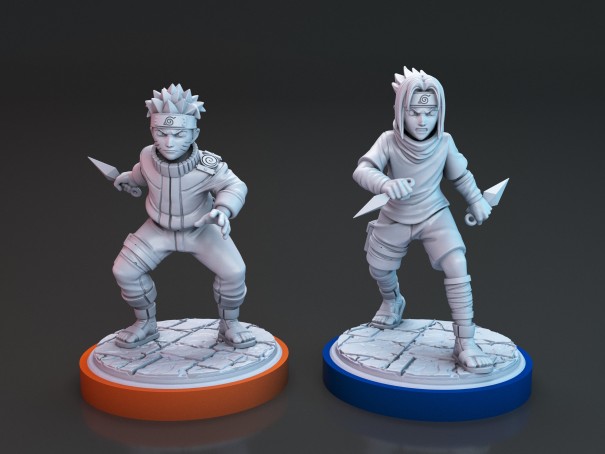 Naruto and Sasuke miniatures