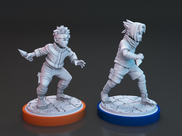 Maruto and Nasuke miniatures for tabletop, boardgames, dioramas, paint and display...