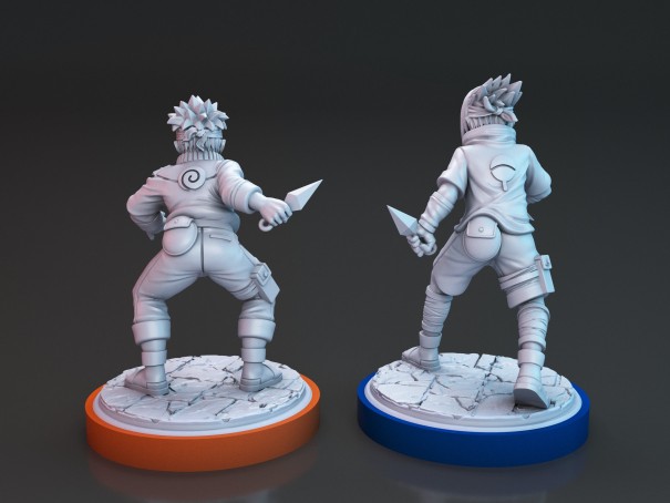 Maruto and Nasuke miniatures for tabletop, boardgames, dioramas, paint and display...