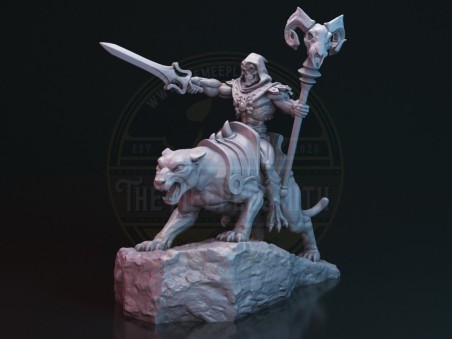 Skull Lord on War Panther – Miniature Inspired by Skeletor and Panthor