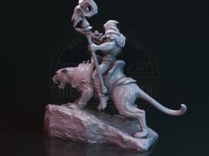Señor de la Calavera sobre Pantera de Guerra – Miniatura inspirada en Skeletor y Panthor 2