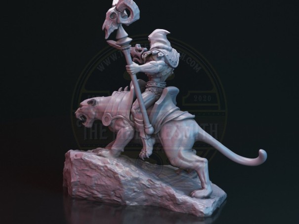 Señor de la Calavera sobre Pantera de Guerra – Miniatura inspirada en Skeletor y Panthor