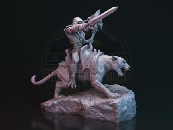 Skull Lord on War Panther – Miniature Inspired by Skeletor and Panthor
