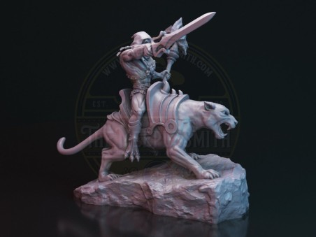 Skull Lord on War Panther – Miniature Inspired by Skeletor and Panthor