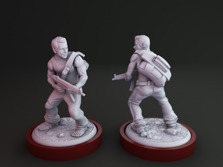 Miniaturas de John McClane y Hans Gruber