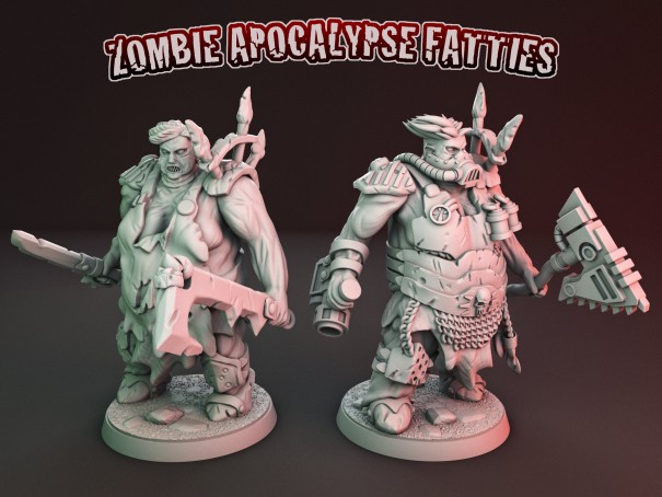 Zombie Apocalypse Fatties miniatures (Pack of 2 minis)