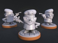 Miniatura de científico loco estilo cartoon
