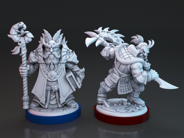 Graloth the Druid and Grandharr the Berserker miniatures