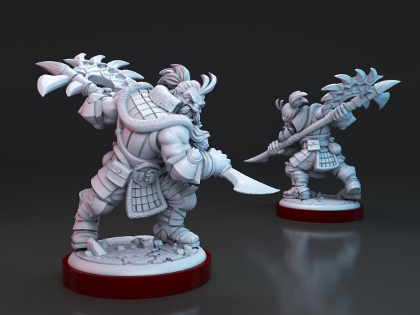 Miniaturas de Graloth el Druida y Grandharr el Berserker
