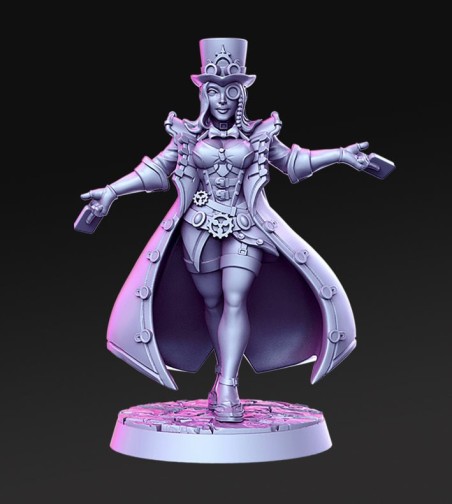 Diotta Greeze, the Steampunk Mage miniature
