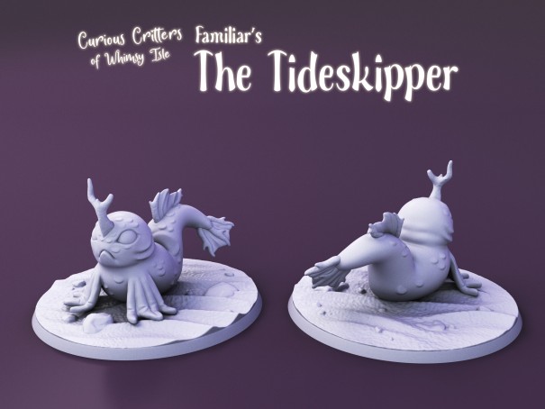 Curious Critters of Whimsy Isle. "Tideskipper Familiar" miniature