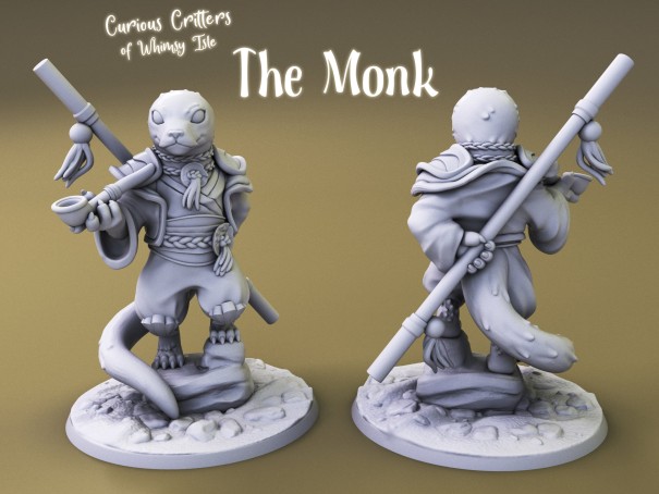Curious Critters of Whimsy Isle. "The Monk" miniature