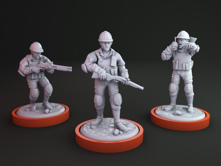 Unmatched sidekick InGen Workers miniature for Muldoon Jurassic Park -InGen Vs Raptors (pack of 3 units)