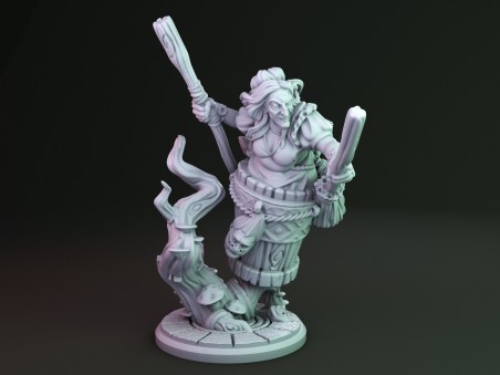 Flying Baba Yaga miniature for RPG Gloomhaven, Descent, Heroquest, Zombicide, DnD, Wargames, Dioramas, RPG...