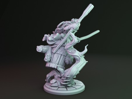 Flying Baba Yaga miniature for RPG Gloomhaven, Descent, Heroquest, Zombicide, DnD, Wargames, Dioramas, RPG...