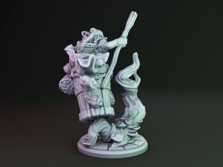 Flying Baba Yaga miniature for RPG Gloomhaven, Descent, Heroquest, Zombicide, DnD, Wargames, Dioramas, RPG...