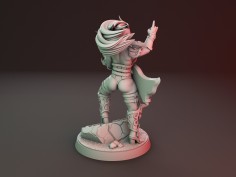 Chica guerrera de heavy metal con miniaturas de guitarra y pistola de plasma (Pack de 2 miniaturas) 2