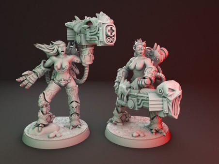 Girls with big guns miniatures (Pack of 2 minis)