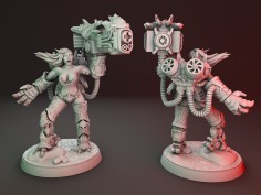 Miniaturas de chicas con grandes armas (Pack de 2 miniaturas) 2