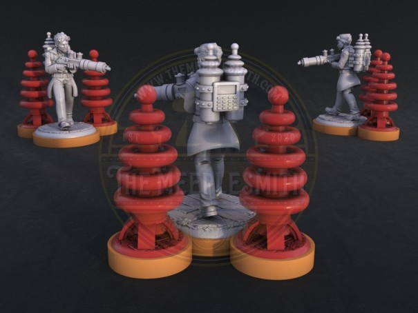 Miniatura de Tesla con bobinas
