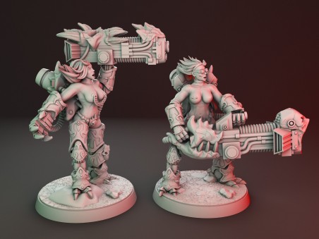 Girls with big guns miniatures (Pack of 2 minis)