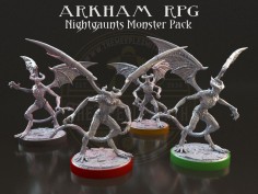 Paquete de monstruos compatible con Arkham RPG: 4x Nightgaunts